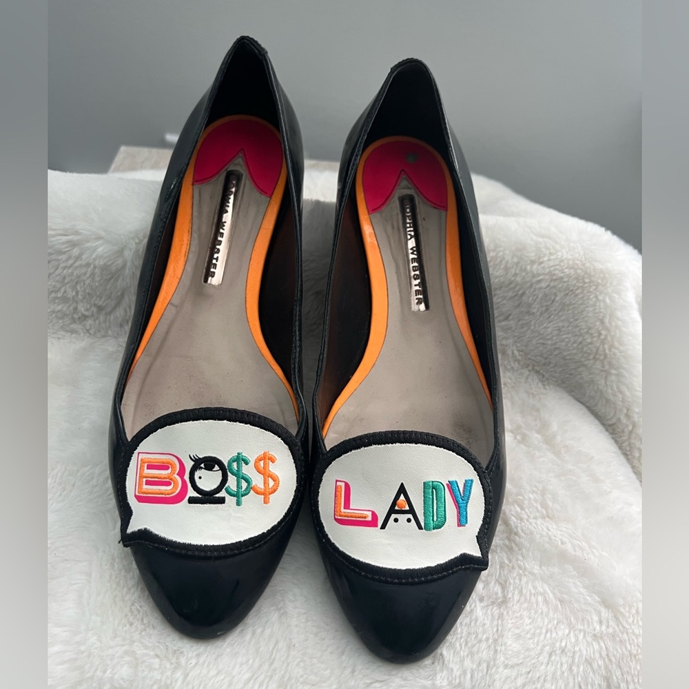 Sophia Webster Boss Lady Patent Ballerina Flat, 38.5